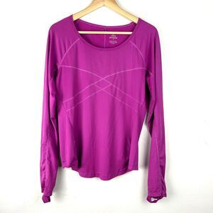 Prana Long Sleeve Purple Workout Top Shirt Size Small Breathable Fitness‎